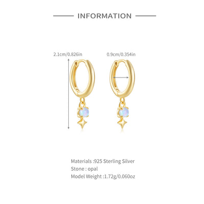 Aretes de Plata Esterlina S925 con Ópalo Azul y Diamantes - Diseño Europeo - Image 10