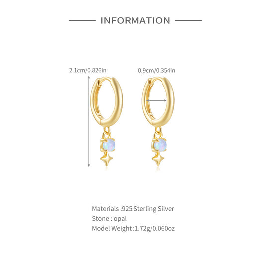 Aretes de Plata Esterlina S925 con Ópalo Azul y Diamantes - Diseño Europeo - Image 10