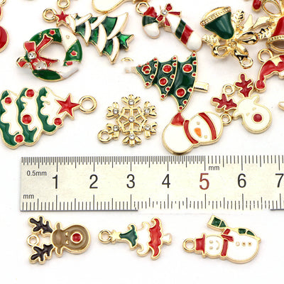 Set de 45 Accesorios para Cabello Navideños con Colgantes de Gota de Aceite - Image 8