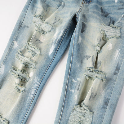 Pantalones Vaqueros Rotos con Diseño Vintage para Hombre - Image 3