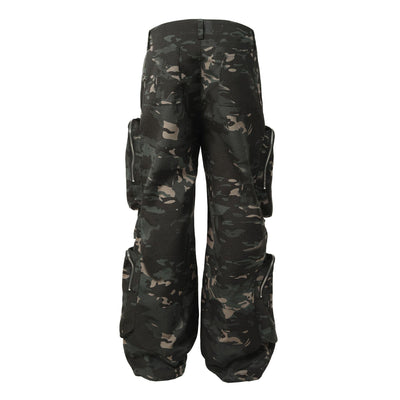 Pantalón Cargo Estilo Militar Amekaji con Múltiples Bolsillos y Corte Recto - Image 3