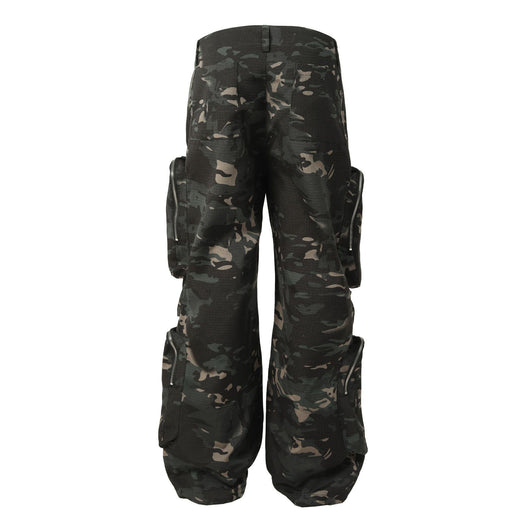 Pantalón Cargo Estilo Militar Amekaji con Múltiples Bolsillos y Corte Recto - Image 3