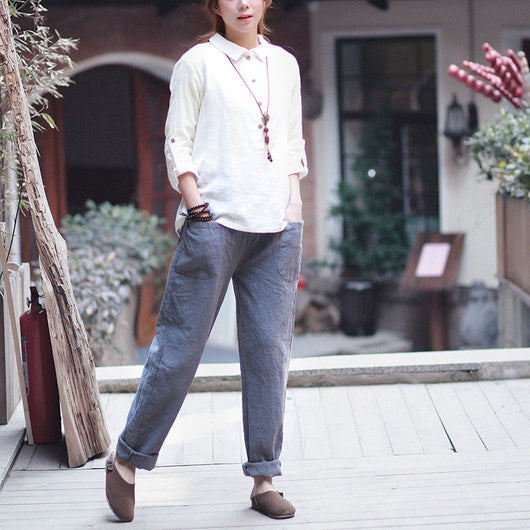 Pantalones Casuales Retro Literary - Image 15