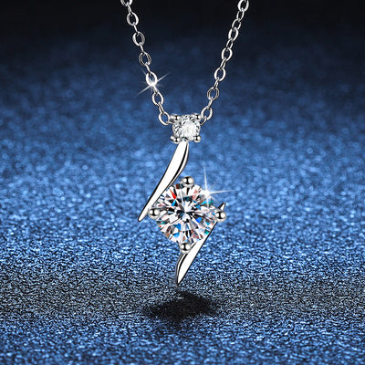 Collar de Plata Esterlina S925 con Cadena de Clavícula y Moissanita