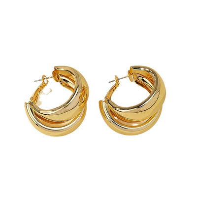 Aretes Redondos de Diseño Contemporáneo Europa América - Estilo Personalizado - Image 5