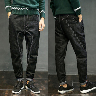 Pantalones Harem Skate de Corte Suelto y Color Sólido para Hombre - Image 7