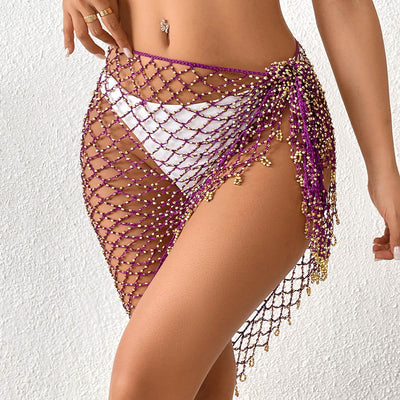 Bikini Triangular Tejido a Mano con Cuentas y Amarres - Image 6