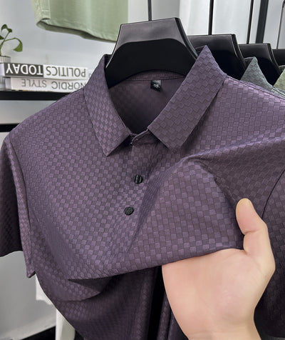 Playera Polo Hombre Jacquard Cuadros Transpirable Verano - Image 9