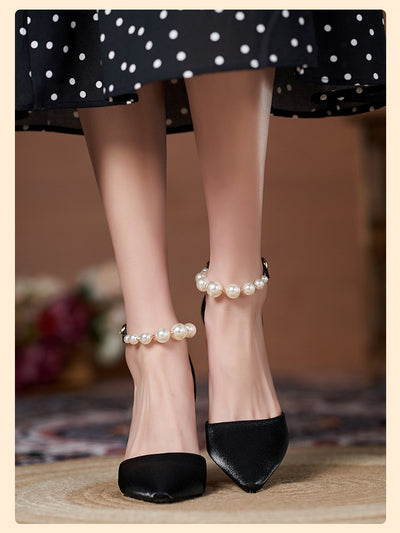 Sandalias de Perla con Tacón Stiletto para Mujer - Talla Pequeña - Image 9