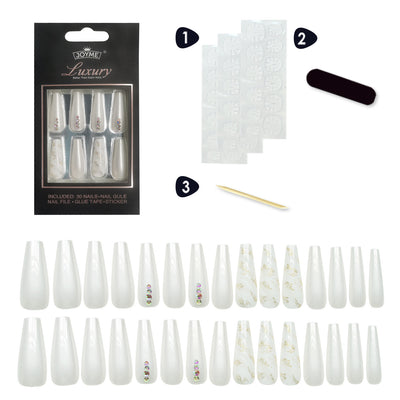 Uñas Postizas Ballet Largas con Adhesivos 30 Piezas y Aplicador Incluido - Image 5