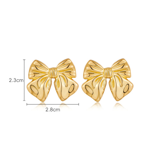 Aretes de Moño Estilo Europeo y Americano con Baño de Cobre 18K - Image 5