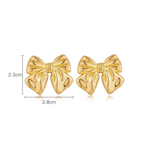 Aretes de Moño Estilo Europeo y Americano con Baño de Cobre 18K - Image 17