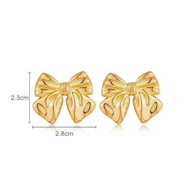 Aretes de Moño Estilo Europeo y Americano con Baño de Cobre 18K - Image 17
