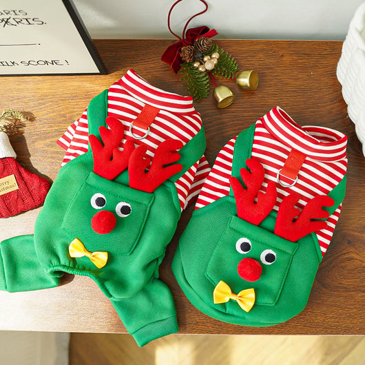 Abrigo Navideño para Mascotas - Suéter Reno con Bolsillo para Perros y Gatos - Image 13