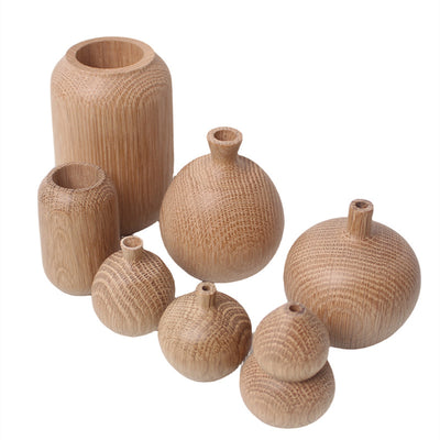 Jarrón de Madera Maciza Estilo Japonés con Flores Secas Decorativas - Image 5