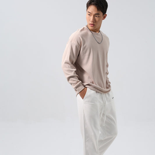 Sudadera Deportiva Jacquard con Rayas, Corte Relajado y Hombros Caídos - Image 2