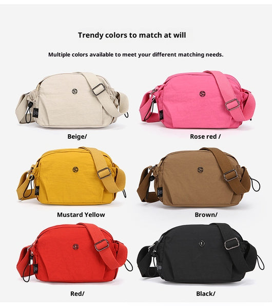 Bolso Bandolera Multicompartimento Nylon Ligero para Mujer - Viajes y Uso Diario - Image 27