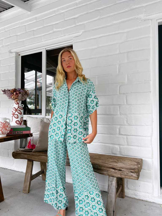 Conjunto Estampado de Moda Casual: Camisa + Pantalón Ancho - Image 15