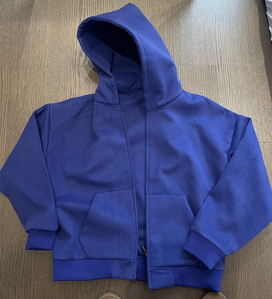 Chamarra Hoodie Azul Suelta con Cierre - Abrigo Corto Retro para Hombre - Image 12