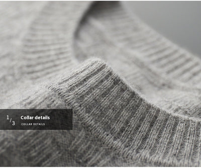 Suéter de Cachemira Gruesa para Hombre - Cuello Redondo Elegante para Otoño e Invierno - Image 15