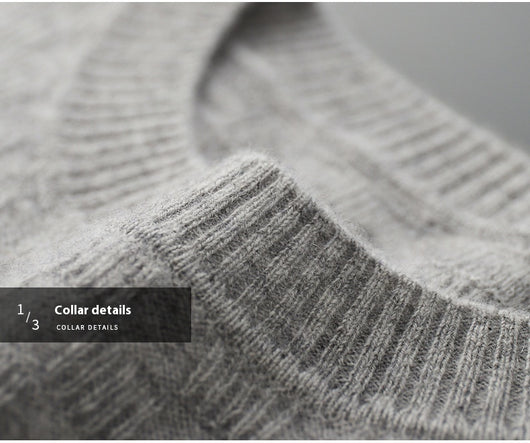 Suéter de Cachemira Gruesa para Hombre - Cuello Redondo Elegante para Otoño e Invierno - Image 15