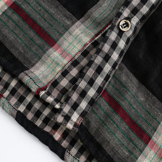 Camisa Cuadros Mujer Primavera Otoño Efecto Dos Piezas Manga Larga Casual - Image 5