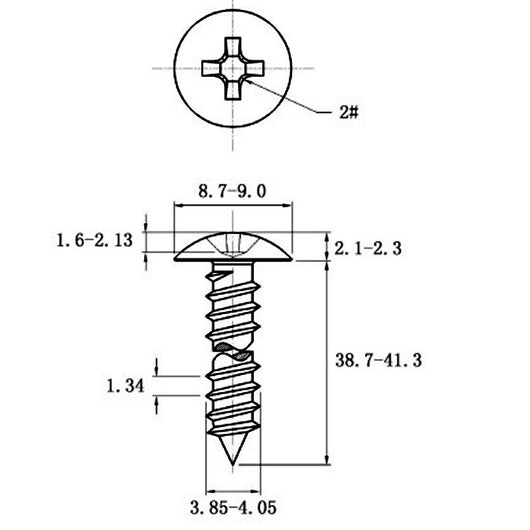 Tornillo Autorroscante de Acero Inoxidable Cabeza Ancha Tipo Champiñón - Image 24