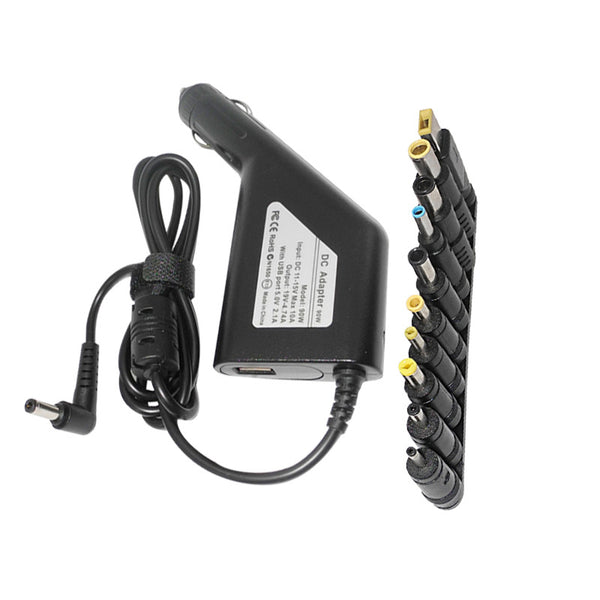 Adaptador Universal 90W para Laptop en Auto - 10 Conectores DC