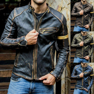 Chaqueta de Cuero para Motociclista Estilo Punk - Image 11