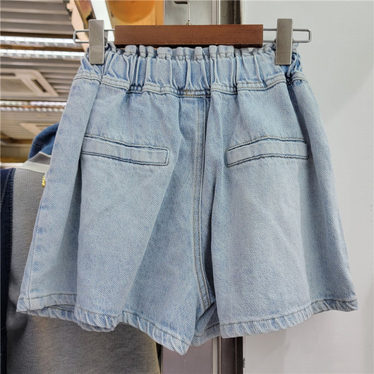 Shorts de Mezclilla Cintura Alta con Detalles de Diamantes para Mujer - Image 5