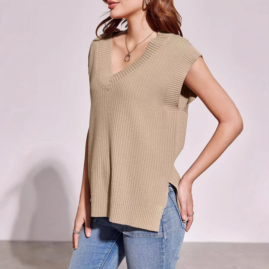 Chaleco Suelto sin Mangas Cuello V