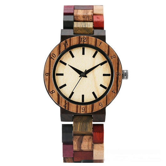 Reloj de Pulsera Mujer Madera Cuarzo Diseño Alce Colorido - Image 3