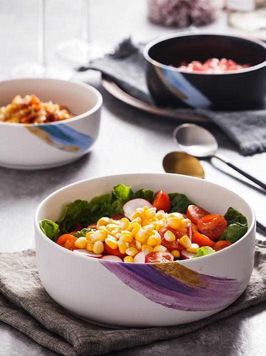 Plato Hondo Cerámica Nórdica Minimalista para Comida Occidental