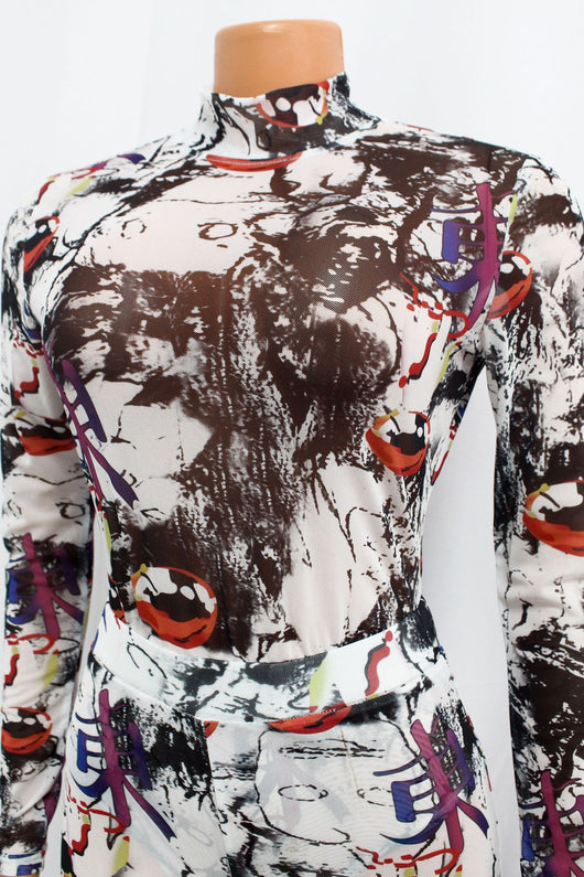 Traje Casual Sensual con Malla - Conjunto de Dos Piezas - Image 7