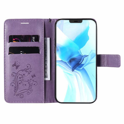 Funda de Cuero para Teléfono con Mariposa Prensada - Image 33