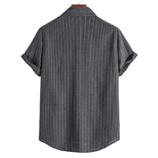 Camisa Casual a Rayas de Manga Corta para Hombre - Image 11