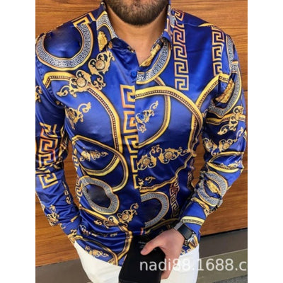 Camisa Casual de Manga Larga con Estampado para Hombre - Image 6
