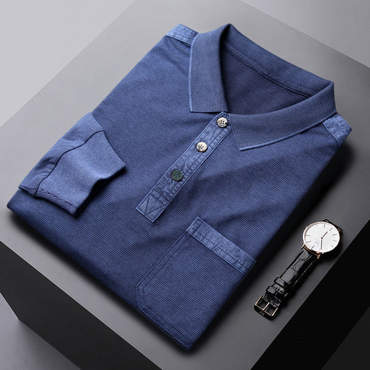 Camiseta Casual de Cuello Solapa para Hombre Maduro - Estilo Moderno - Image 4