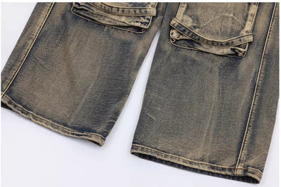 Pantalón Vaquero Retro Tipo Workwear con Bolsillos y Pierna Ancha - Image 11