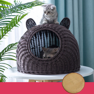 Casa Refugio para Gatos en Ratán Sintético Semicerrada - Image 12