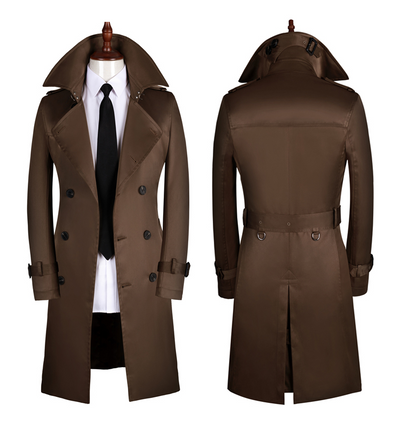 Abrigo Ejecutivo Doble Botonadura Primavera Otoño Slim Fit Estilo Británico - Image 5