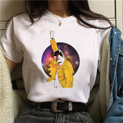 Camiseta Estampada Cuello Redondo Manga Corta para Mujer - Image 7