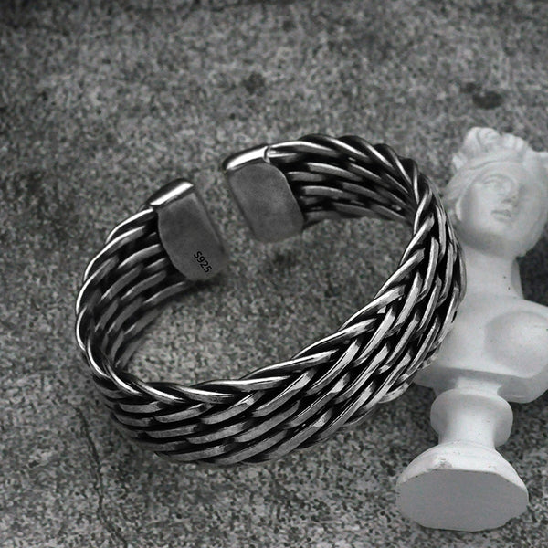 Pulsera de Plata Esterlina Tejida a Mano para Hombre
