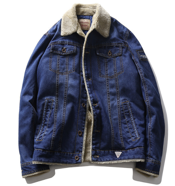 Chaqueta Denim Casual con Forro Polar para Hombre - Invierno