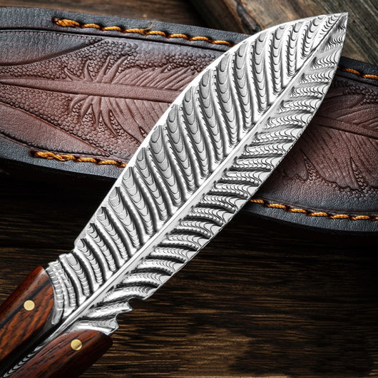 Cuchillo de Pluma con Mango de Madera para Exterior - Image 9