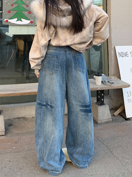 Jeans Machete Desgastados Lavados para Mujer Corte Holgado Tendencia - Image 5
