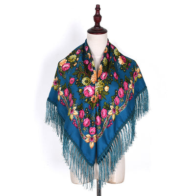 Pashmina Étnica con Flores Bordadas y Borlas - Image 29