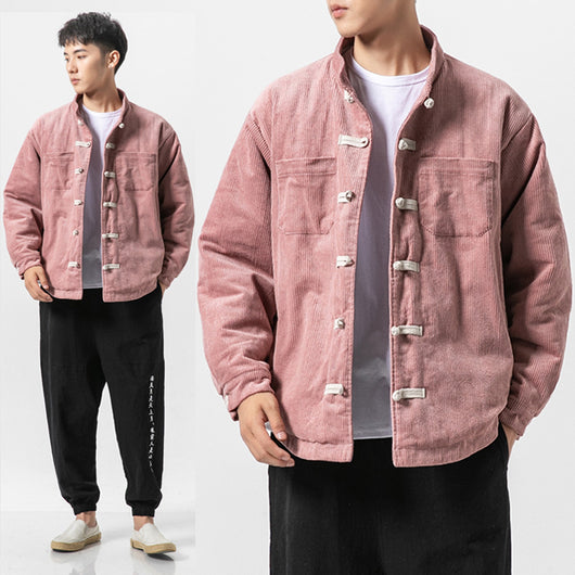 Chaqueta de Algodón Retro Estilo Chino con Cuello Mao para Hombre - Image 6