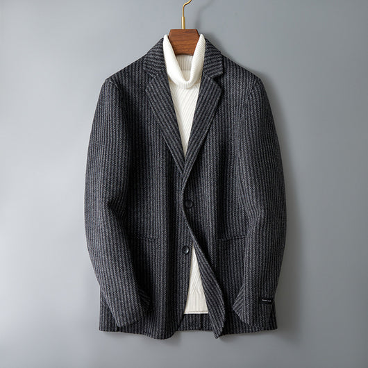 Blazer Reversible de Lana a Rayas para Hombre - Image 3