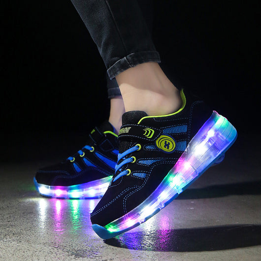 Zapatos Deportivos Infantiles con Rueda Luminosa y Cinturón Invisible - Image 4